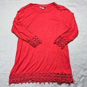 Valerie Stevens Lace Cuff Long Sleeve Top Size Medium